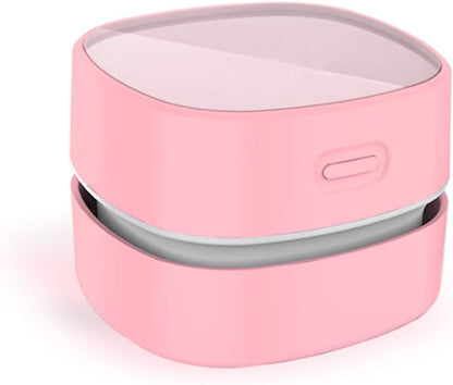 Desktop Vacuum Cleaner,Mini Table Dust Sweeper Energy Saving,High Endurance up to 400 Mins,Cordless&360º Rotatable for Cleaning Hairs,Crumbs,Computer Keyboard of Gifts for Kids (Pink)