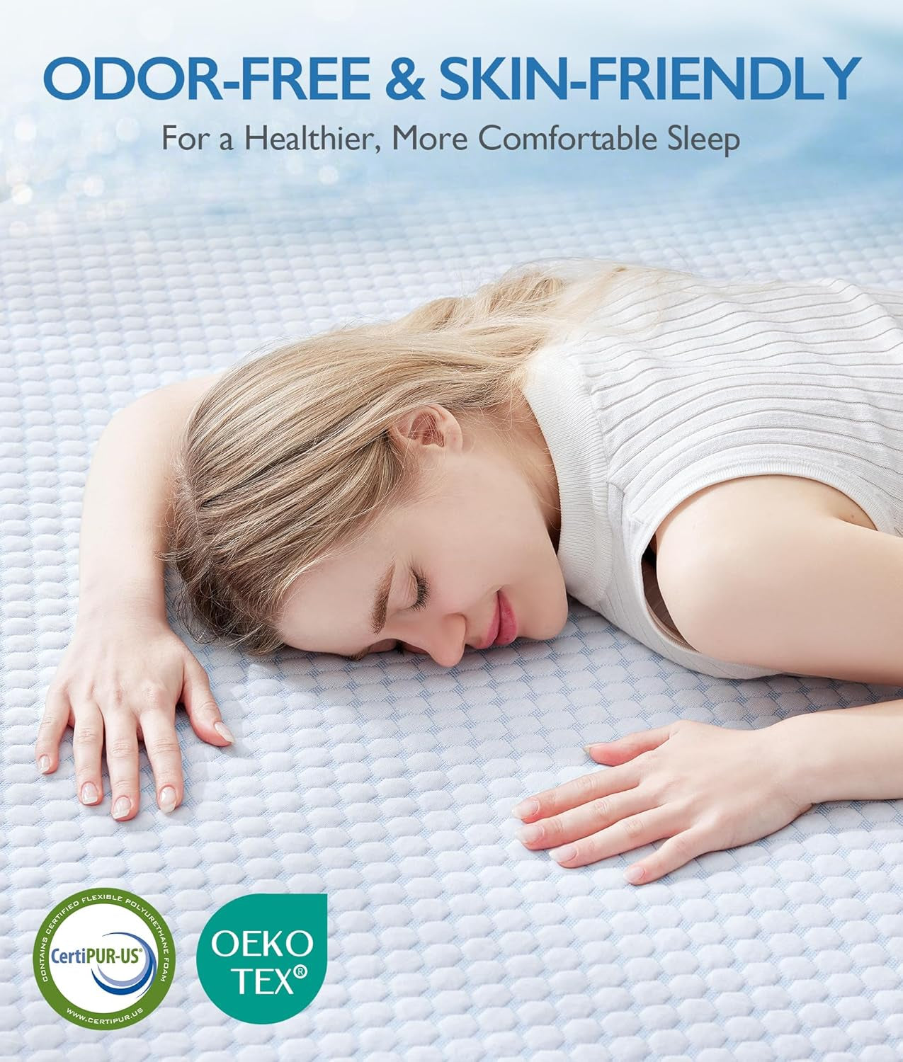 3 Inch Twin XL Cooling Memory Foam Mattress Topper for Pressure Relief, Thick Bed Mattress Pad with Cooling Soft Cover and Adjustable Straps, Certipur-Us Certified