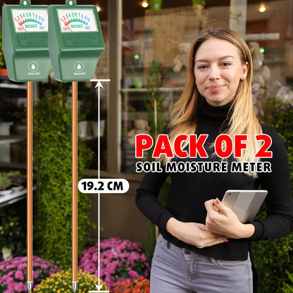 2 Pack Soil Moisture Meter, Plant Water Monitor Hygrometer Sensor, Soil Water Tester Kit for Outdoor and Indoor Potted Plants, Flower, Gardening, Farming - No Battery Required