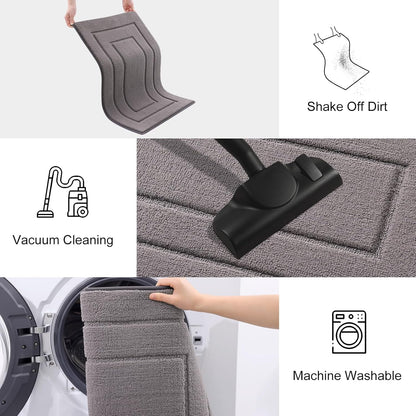 Dog Door Mat 2 Piece Set, Frame Design Dog Door Mat (Grey 30X20) and Frame Design Dog Door Mat (Black 30X20)