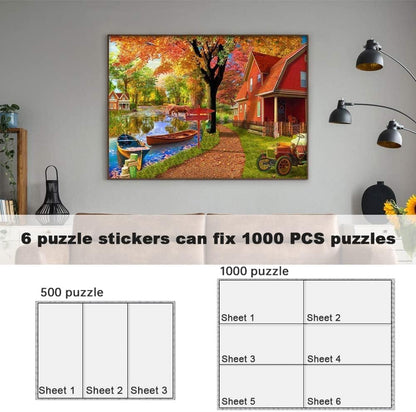 Puzzle Glue Sheets for 4 X 1000 Puzzles, 24 Sheets Iridescent Puzzle Saver, Shiny Laser Puzzle Saver Sheets Peel and Stick, Holographic Foil Puzzle Glue and Frame No Stress & No Mess