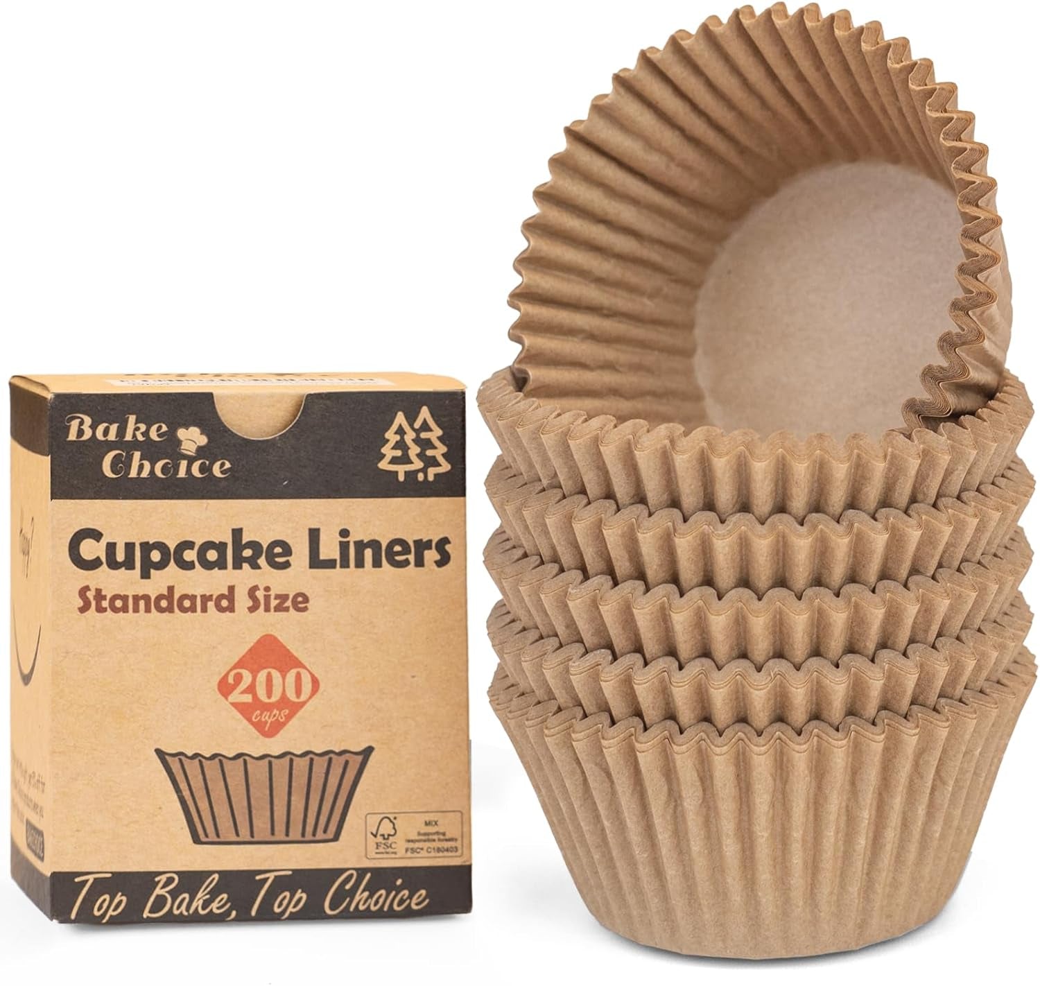 Non-Stick 200Pcs Standard Cupcake Liners and 100Pcs Jumbo Cupcake Liners