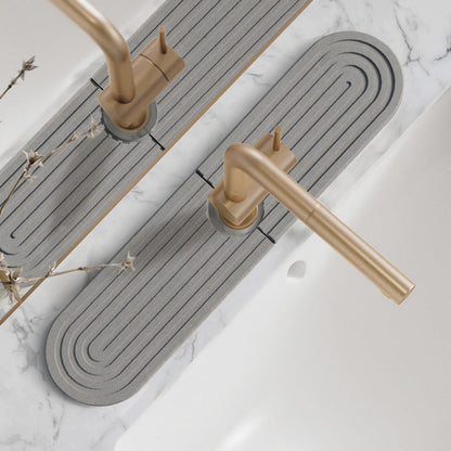 Kitchen Faucet Mat - Diatomite Splash Guard for Sink, Quick-Drying Water Absorbing Stone Tray [Grey, 17.7" X 3.9"]