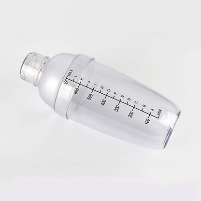 Plastic Cocktail Shaker, Drink Mixer Hand Shaker Cup with Scales, Bar Tool, Transparent (24 Oz / 700Cc)
