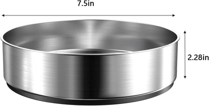 Lazy Susan Turntable Spice Rack Organizer for Kitchen Cabinet, Storage Tray for Fruit, Snacks, Salad - Organizer for Cupboard, Pantry, Bathroom, Table, Cosmetic (Silver, 7 1/2‘’)