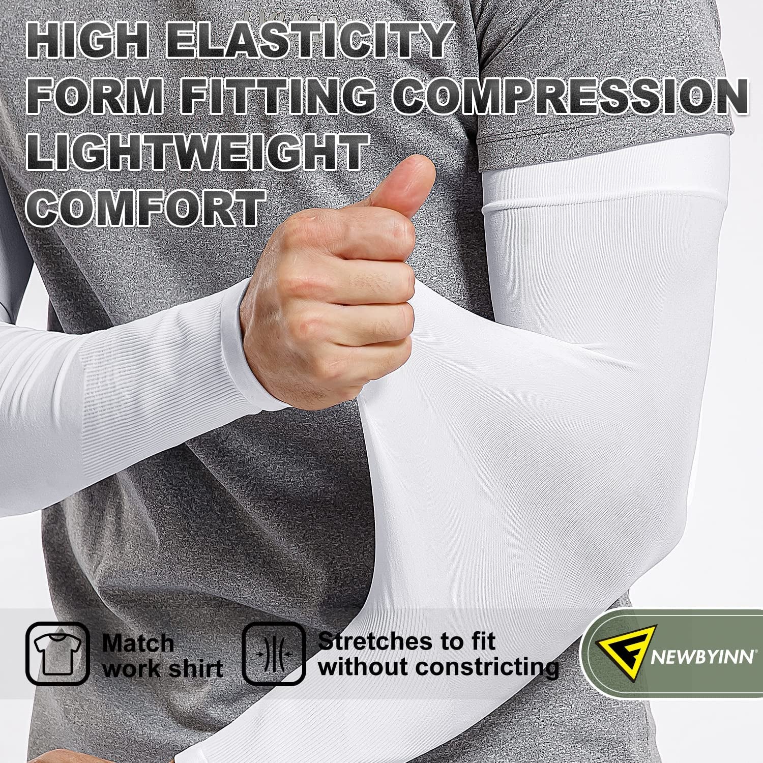 Arm Sleeves for Men Women, Size L - XL, UV Sun Protection Sleeve to Cover Tattoo, Cooling Compression Arm Cover