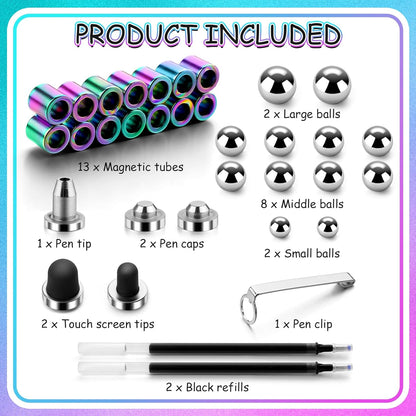 Magnetic Fidget Pen - Stress Relief Writing Tool and Decompression Toy, Ideal Gift for Teens and Family