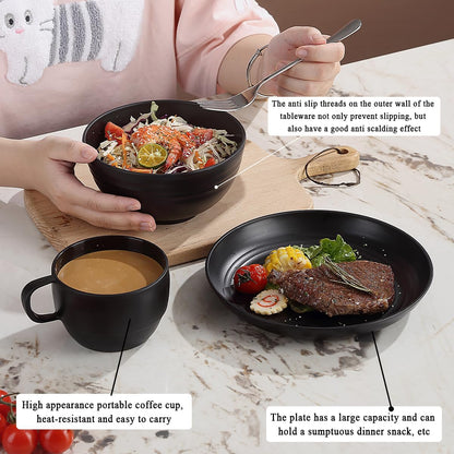 Camping Mess Kit for Two: Complete Silverware Set with Spoons, Forks, and Knives - Essential Gear for Travel, Picnics, and Outdoor Adventures - Lightweight and Easy to Clean