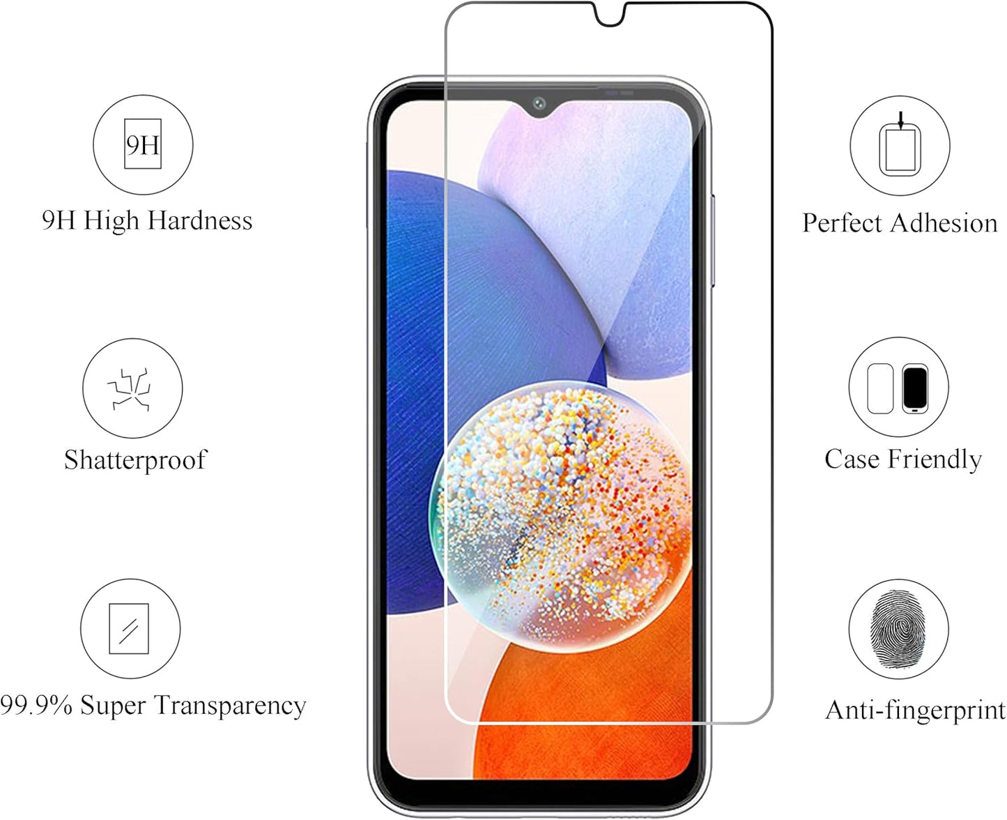 Screen Protector for Galaxy A14 5G/A13 5G/A12 4G 5G/A12 Nacho/A32 5G/A42/A02/A02S/A03/A03S/A03Core/M12 [0.33Mm] Tempered Glass 3Pack Ultra Clear Anti-Scratch Case Friendly…