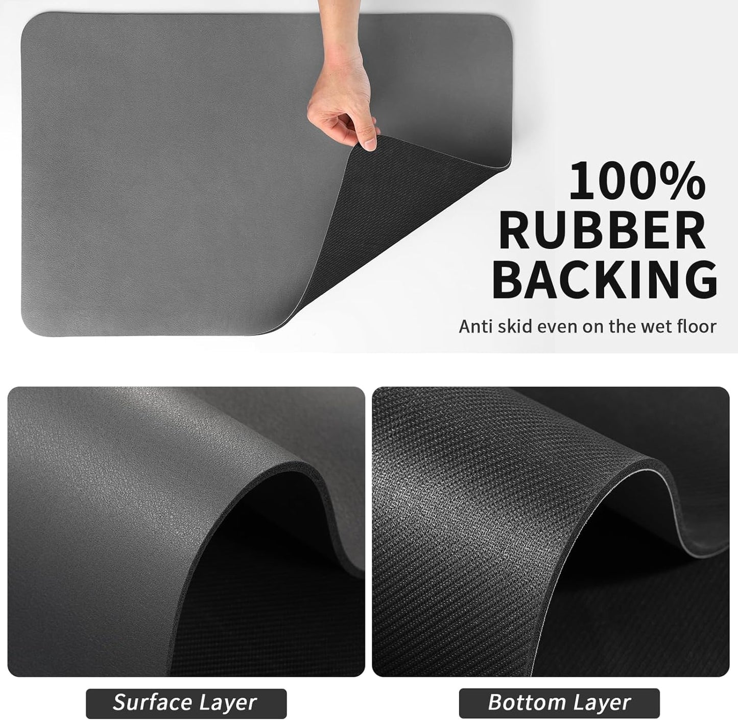 Coffee Mat - Absorbent Hide Stain Rubber Backed Dish Drying Mat for Kitchen Counter - Bar Mats for Countertops Accessories Fit under Coffee Maker Espresso Machine