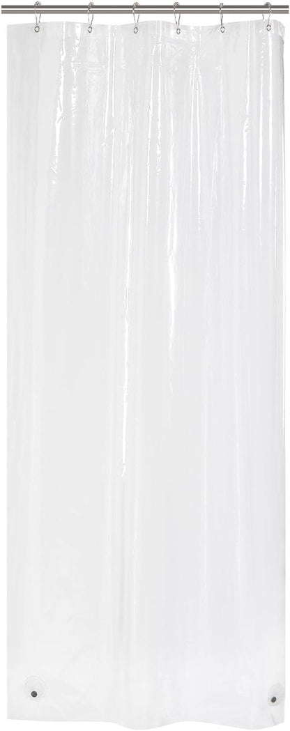 Small Shower Curtain Liner, 36X72 Stall Plastic Clear Shower Curtain Liner, PEVA Cute Narrow Shower Liner, Stand up Shower Curtain Liners with 2 Magnets and 6 Rustproof Grommet Holes