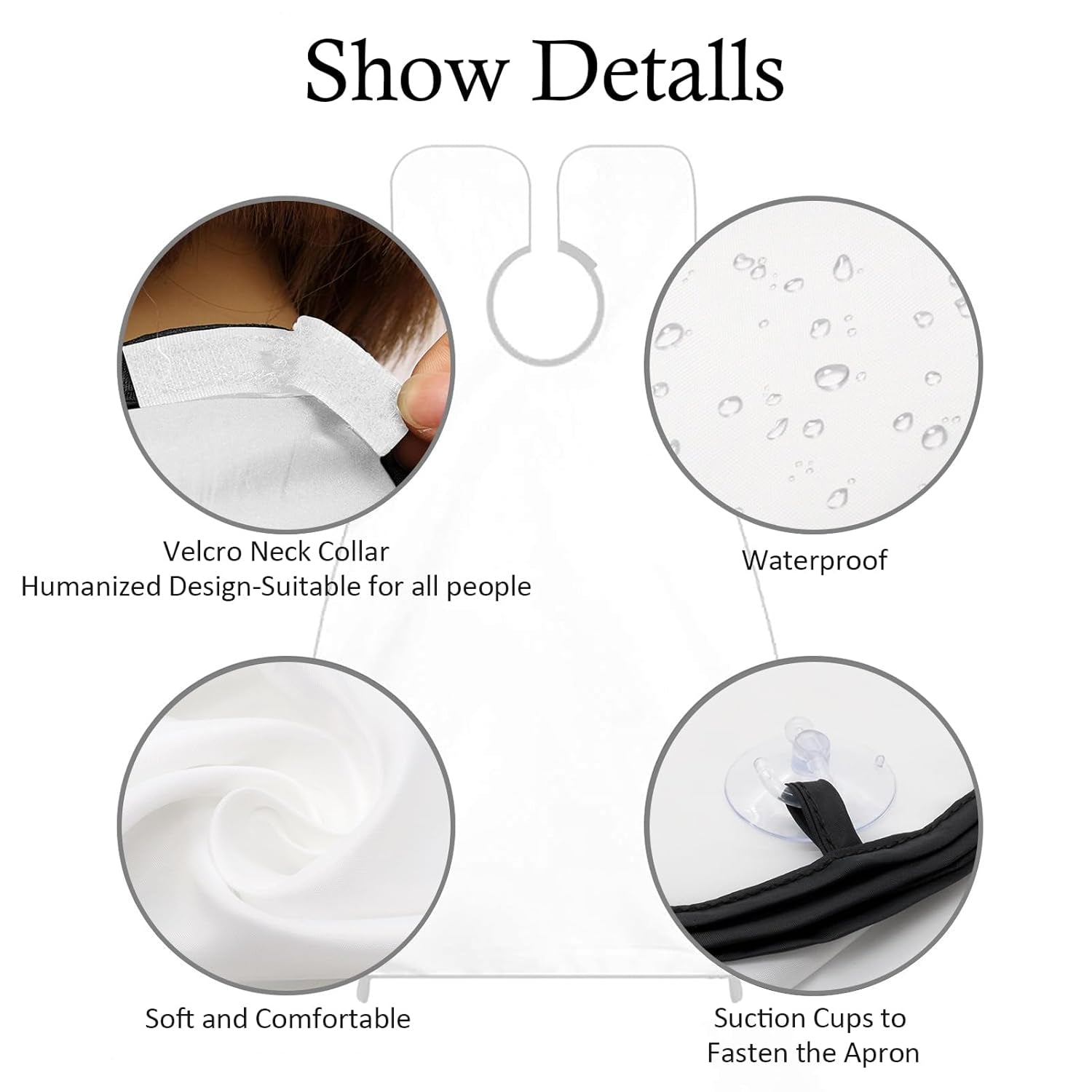 Beard Bib Beard Apron, Beard Hair Catcher for Men Shaving & Trimming Non-Stick Waterproof Beard Cape Grooming Cloth with 3 Suction Cups & a Box Birthday Gifts for Father'S Day Men Him Boyfriend(White)