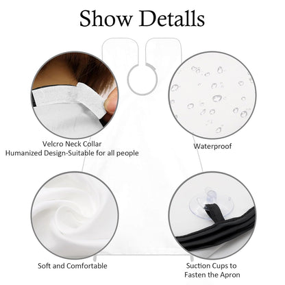 Beard Bib Beard Apron, Beard Hair Catcher for Men Shaving & Trimming Non-Stick Waterproof Beard Cape Grooming Cloth with 3 Suction Cups & a Box Birthday Gifts for Father'S Day Men Him Boyfriend(White)