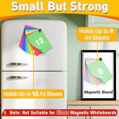 16-Piece Heavy-Duty Magnetic Clips for Refrigerator and Whiteboard - Durable Small Push Pins for Office, Kitchen, Classroom, and Organization