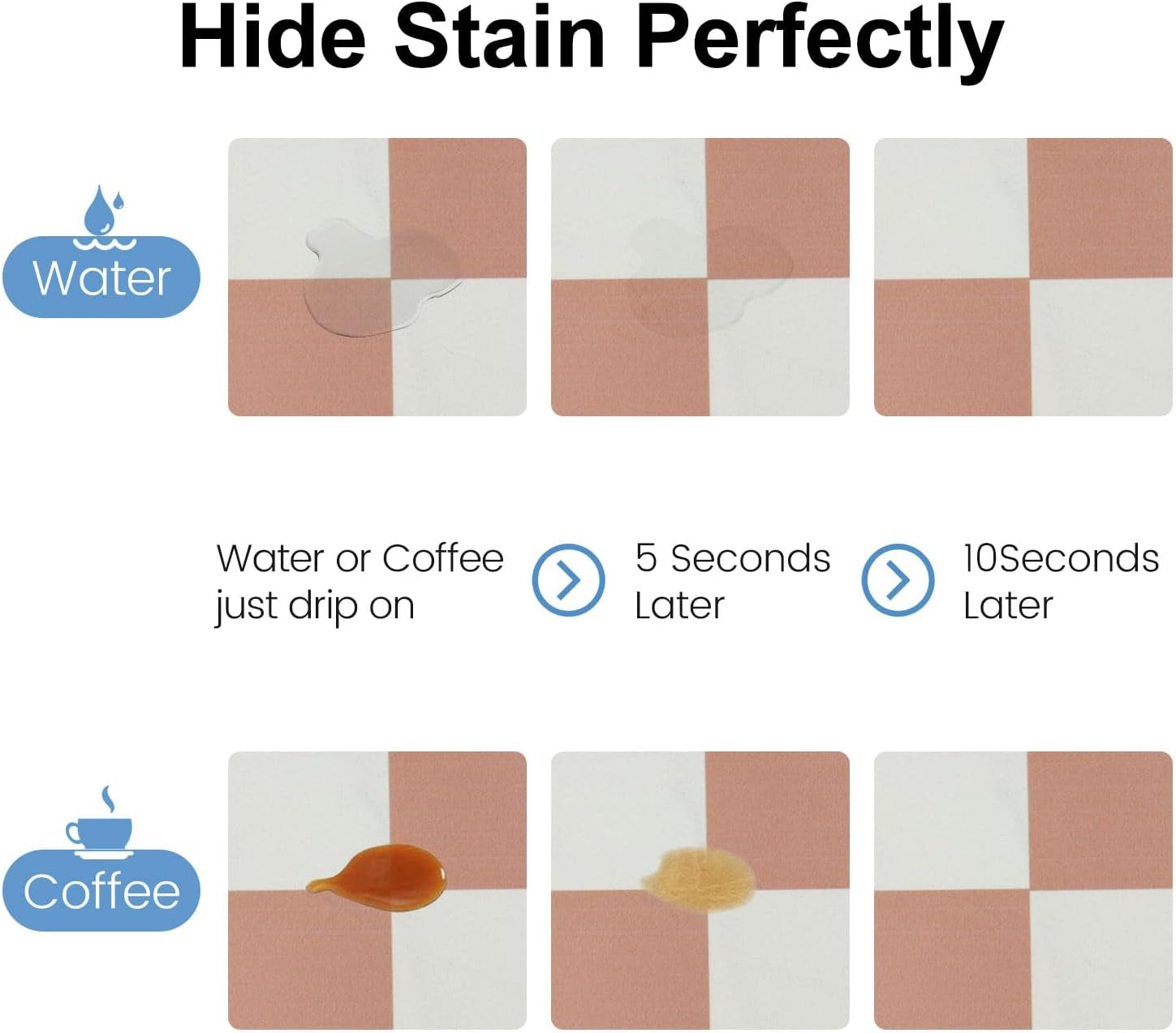 Coffee Mats, 19"X12" Checkered Dish Drying Mat for Kitchen Counter, Quick Dry Mat, Diatomite Absorbent Aesthetic Large Drying Mats for Coffee Bar - Beige