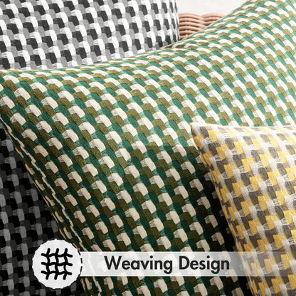 Pack of 2 Outdoor Throw Pillow Covers Decorative Farmhouse Square Waterproof Pillows for Tent Patio Garden Balcony Sofa, 12X20 Inch Green