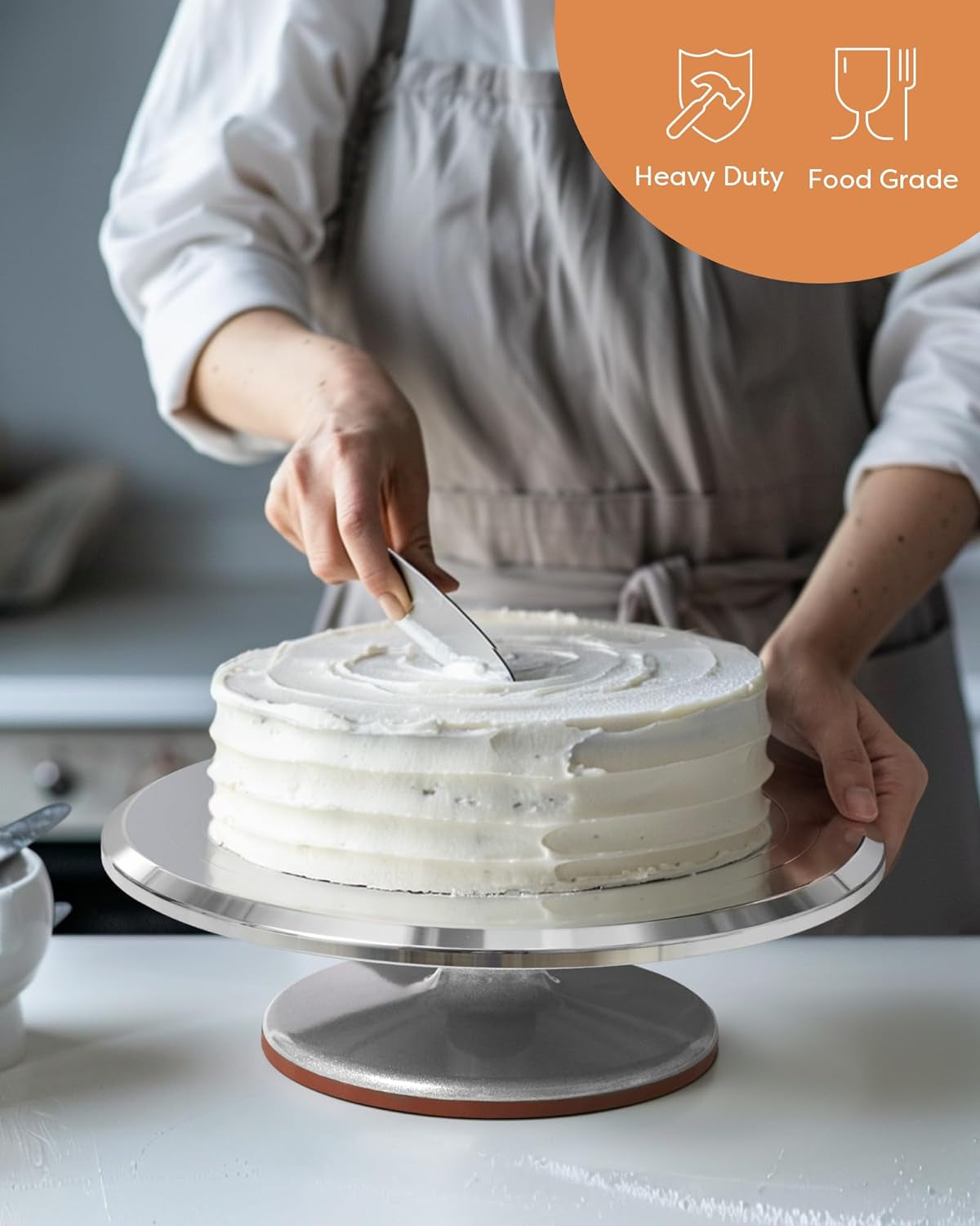 Aluminium Alloy Revolving Cake Stand 12 Inch Rotating Cake Turntable for Cake, Cupcake Decorating Supplies