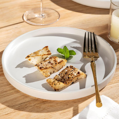 Ceramic Dinnerware Set for Four - 12-Piece Stoneware Plates and Bowls, Chip and Crack Resistant, Dishwasher and Microwave Safe, Scratch Resistant - Matte White Finish