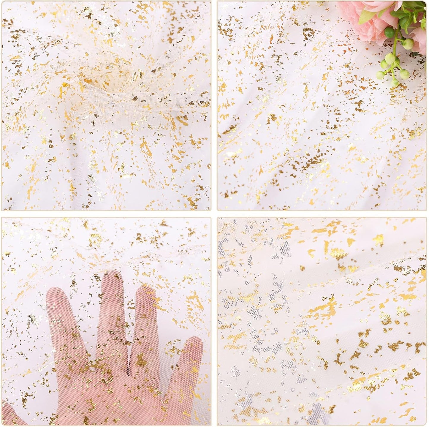 10 Ft Gold Table Runner 120 Inches Lightweight Reusable Cheesecloth Table Runner Suitable for Festivals Weddings Parties Sequin Table Runners or Daily Home Gold Party Decorations.