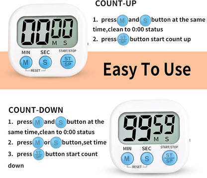 Timer for Kids,Oversized Display,Kitchen Timer Digital,Magnetic Back,Loud Ring,Stand for Cooking,Classroom,Bathroom,Teachers,Kids（Blue）