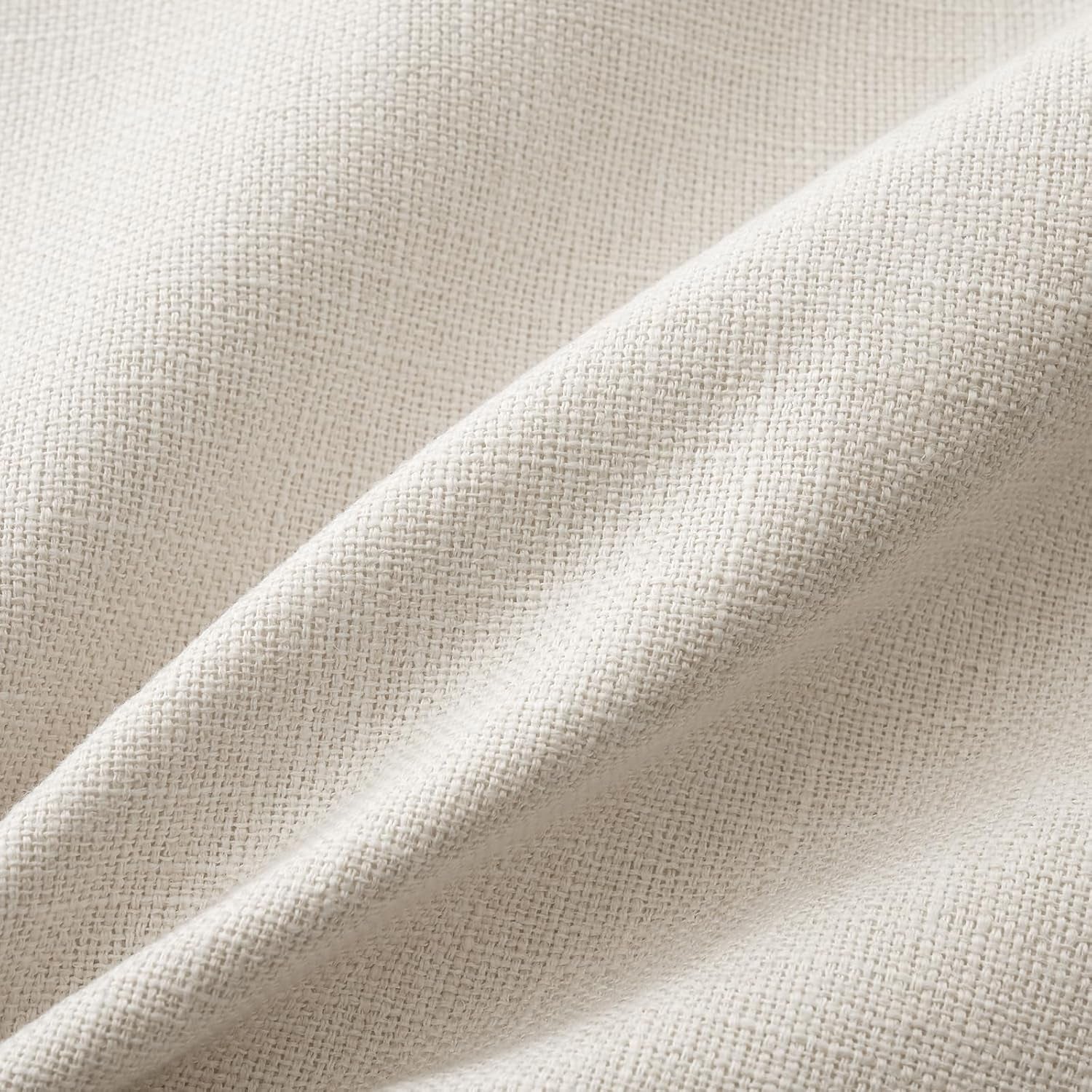 Pack of 2 Decorative Farmhouse Linen Pillow Covers Rustic Boho Accent Outdoor Couch Throw Pillow Covers for Cushion Bed Sofa Living Room Home Decor 18X18 Inch Ivory