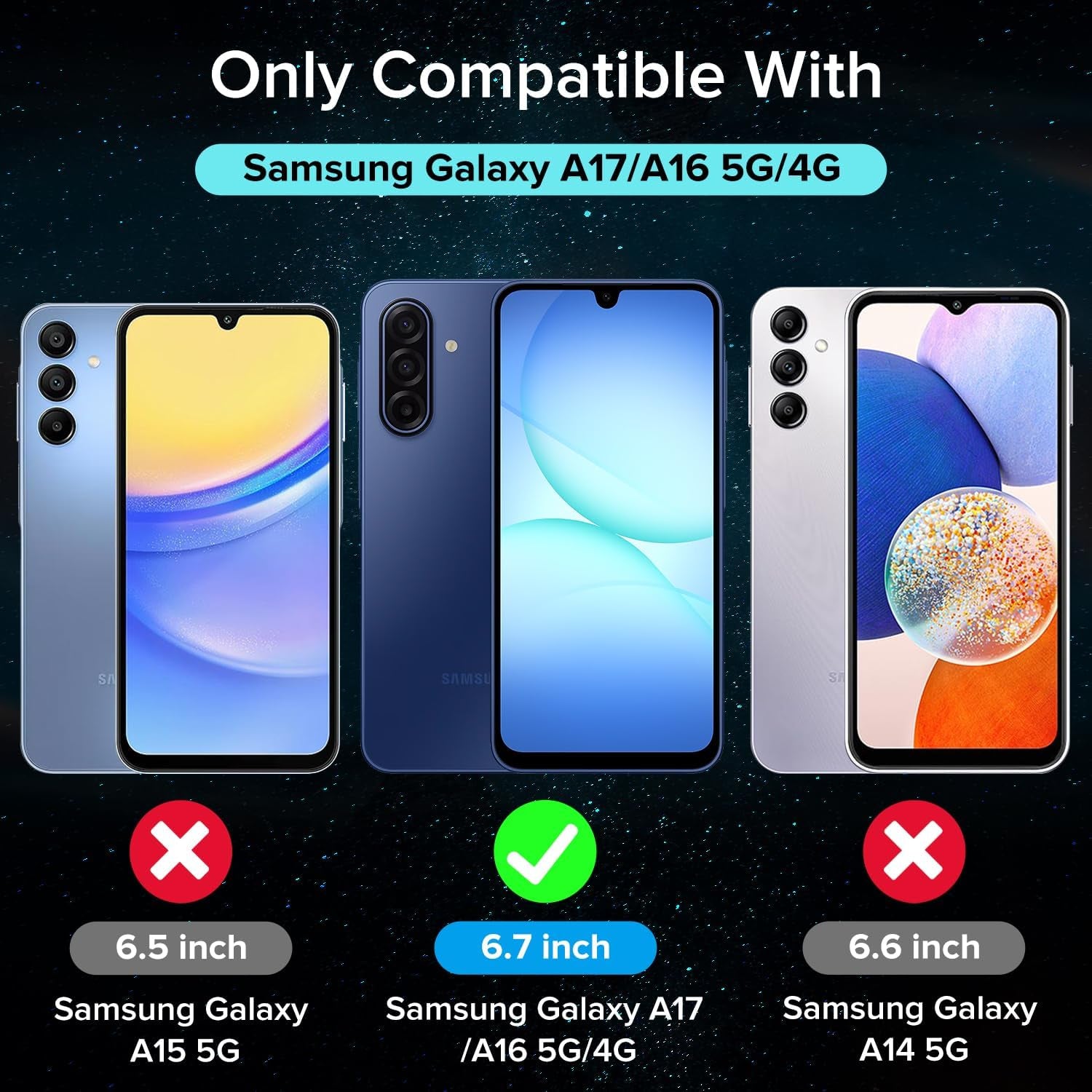 2 Pack Screen Protector for Samsung Galaxy A16 5G/Galaxy A17 5G, Tempered Glass Film, Alignment Frame, Easy Installation, Anti-Scratch Case Friendly Clear HD Film, 6.7-Inch