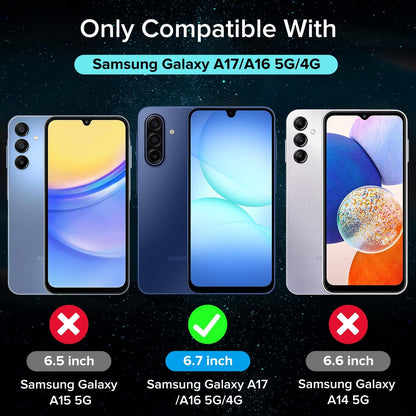 2 Pack Screen Protector for Samsung Galaxy A16 5G/Galaxy A17 5G, Tempered Glass Film, Alignment Frame, Easy Installation, Anti-Scratch Case Friendly Clear HD Film, 6.7-Inch