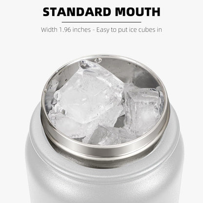 20 Oz Insulated Stainless Steel Vacuum Water Bottle with Anti-Dust Pop-Open Lid - for Kids, Women, Men | Leak & Sweat Proof (Black)