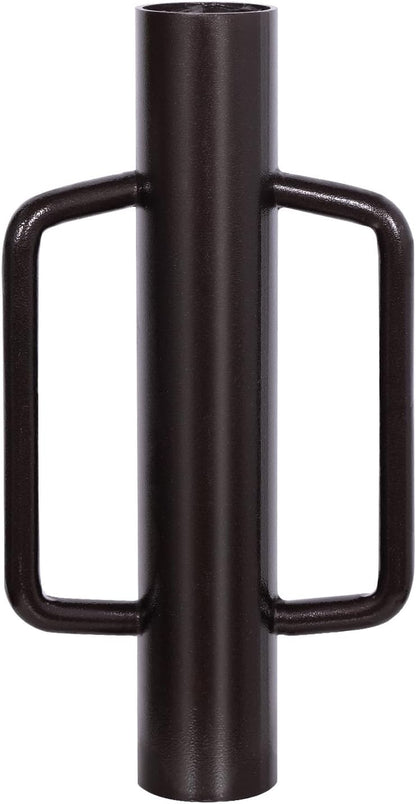 Fence Post Driver with Handle Steel Head Fence Post Driver 16.8 Inch T Post Driver/Rammer Brown Hand Heavy Duty Post Pounder