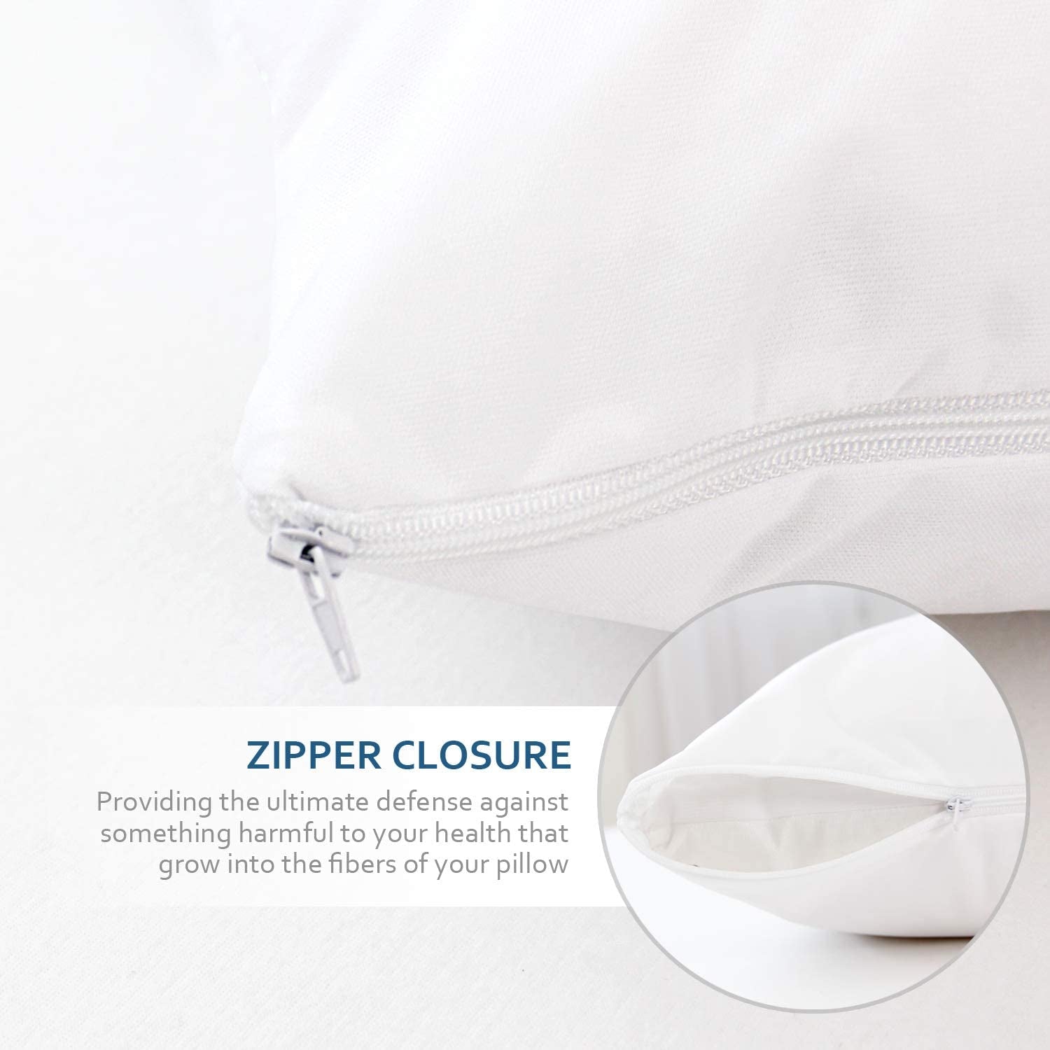 Waterproof Pillow Protector Body Size 2 Pack, Body Pillow Cover with Zipper 21"X 55" Pillow Protector Pillow Covers Encasement Pillow Case White