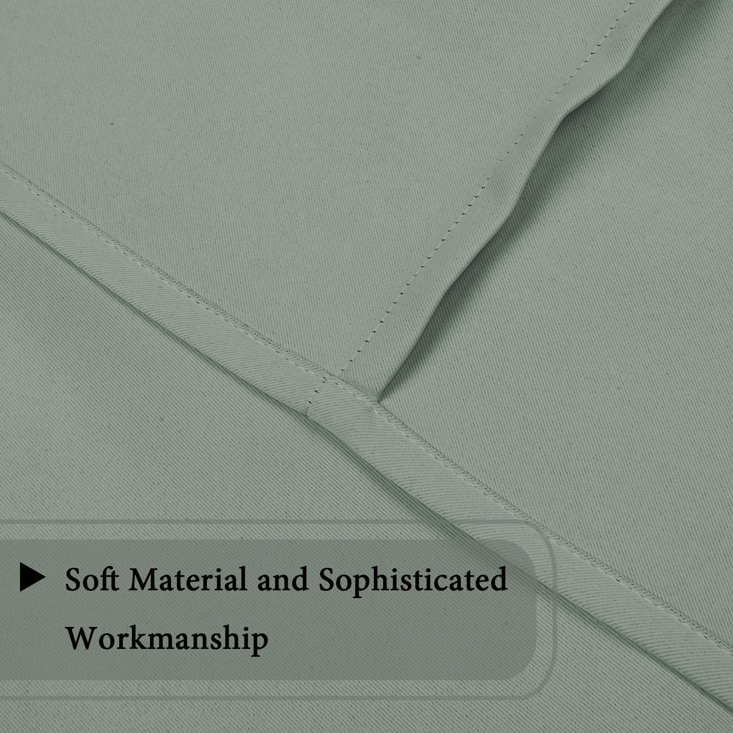 Blackout Curtains-Tie up Shade for Window Thermal Insulated Room Darkening Rod Pocket Curtains for Kitchen (Rod Pocket Panel, 42 Inches W X 63 Inches L，Light Sage)