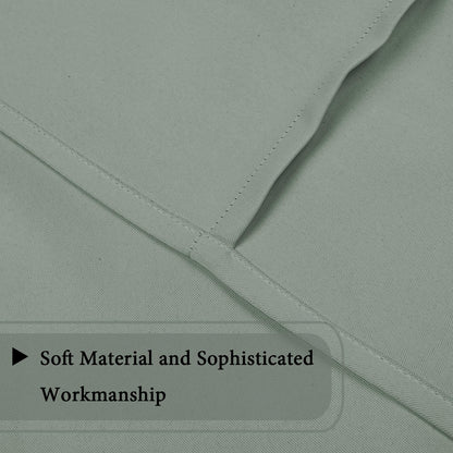 Blackout Curtains-Tie up Shade for Window Thermal Insulated Room Darkening Rod Pocket Curtains for Kitchen (Rod Pocket Panel, 42 Inches W X 63 Inches L，Light Sage)