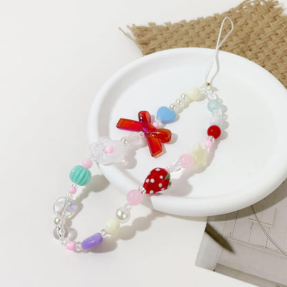 Strawberry Phone Charm Aesthetic Y2K Cell Phone Charms Strap Accessories for Keychain Camera