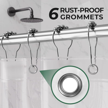 Stall Shower Curtain Liner 2 Pack, 36 X 72 Inches PEVA Plastic Shower Liner with 2 Weighted Stones and 6 Rustproof Metal Grommet, Lightweight Waterproof Shower Curtain - Clear