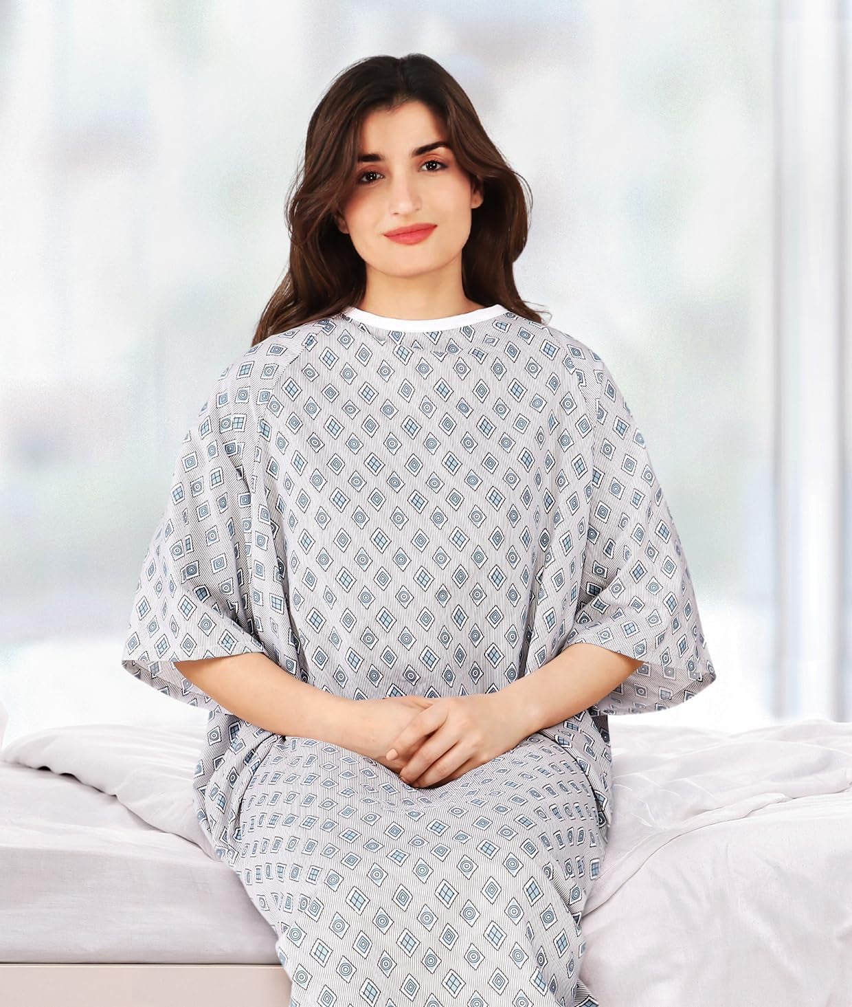 Unisex Hospital Gowns, Patient Gowns with Back Tie for Men and Women, Comfortably Fits Sizes up to 2XL