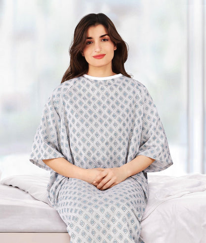 Unisex Hospital Gowns, Patient Gowns with Back Tie for Men and Women, Comfortably Fits Sizes up to 2XL