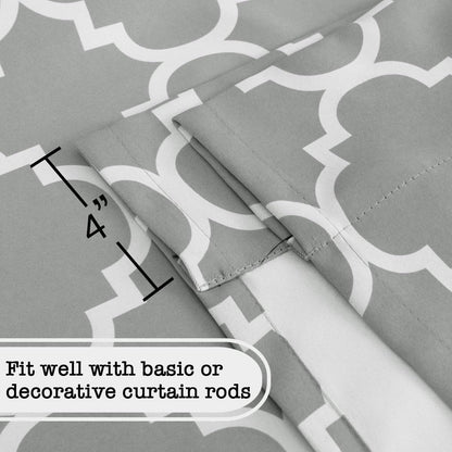 Beautiful Quatrefoil Dove Pattern Thermal Insulated Blackout Tie up Curtains, Rod Pocket Home Fashion Balloon Shade for Small Window, W42 X L63 Inch-Dove(Set of 1)