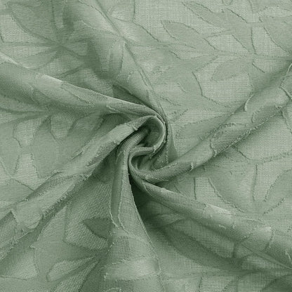 Sage Green Sheer Curtains 84 Inches Long 2 Panels Set, Light Filtering Soft Airy Leaf Elegant Sheer Curtains for Bedroom Living Room, 42Wx84L Inches, 2 Panels