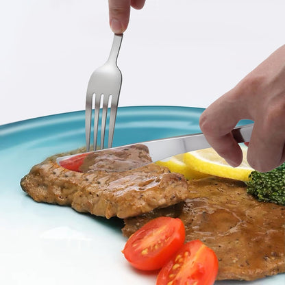 24 Pieces Forks and Knives Set, Food Grade Stainless Steel Silverware Set with 12 Knives & 12 Forks, Fork Silverware, Butter Knife, Metal Fork & Dinner Knives, Mirror Polished, Dishwasher Safe