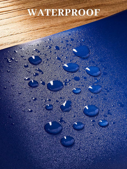 Money Bags with Zipper, 2-Pack Bank Bags with Label, Waterproof Leather Money Pouches, for Cash Coin Bill Invoice Deposit Receipt Storage and Organize, 11.5 X 6.2 Inches (Blue)