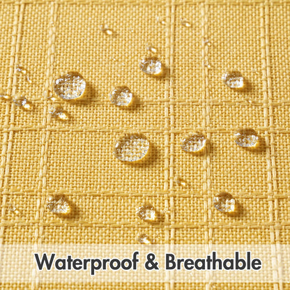 Outdoor Waterproof Throw Pillow Covers Decorative Farmhouse Water Resistant Cushion Covers for Tent Patio Garden Couch Sofa Pack of 2, 18X18 Inch Yellow