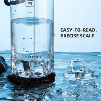 32 Oz Clear Water Bottle with Fast-Flow Spout Lid, Bpa-Free Tritan, Wide Mouth, Leakproof, Reusable Bottle for Gym, School, Office, Travel (Clear&Black)