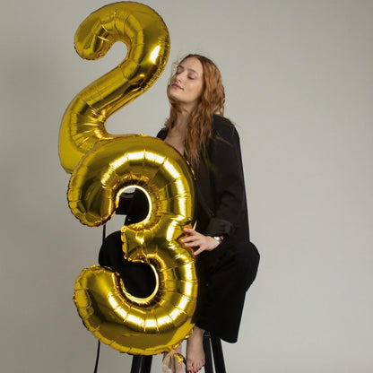 1 Balloon - Gold Birthday Number Balloons, 40 Inch Large Foil Balloons for Men Women Boys Girls Gold Themed Birthday Decorations