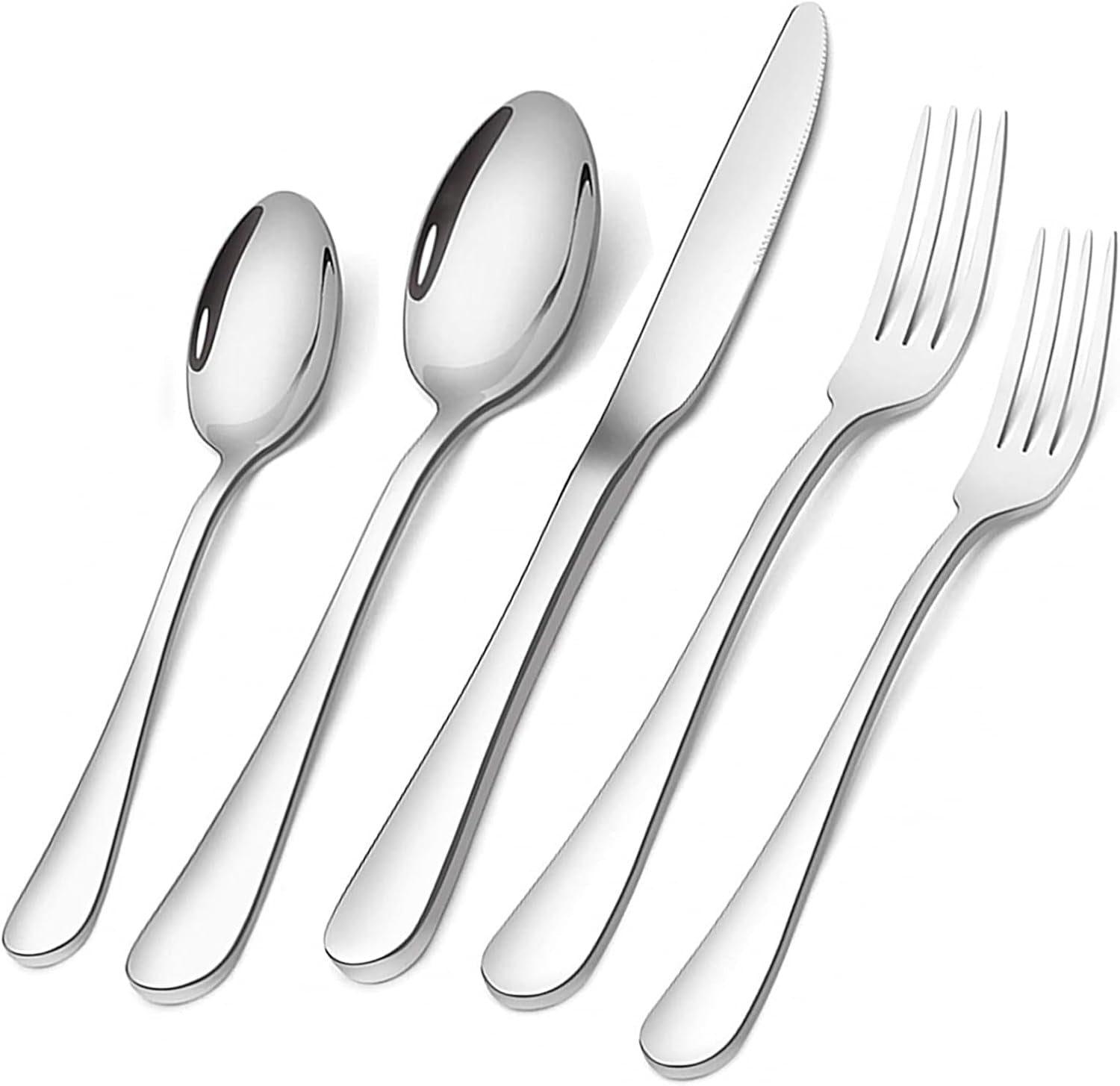 20-Piece Stainless Steel Flatware Set for 4 - Upgraded Mirror Polished Cutlery, Dishwasher Safe