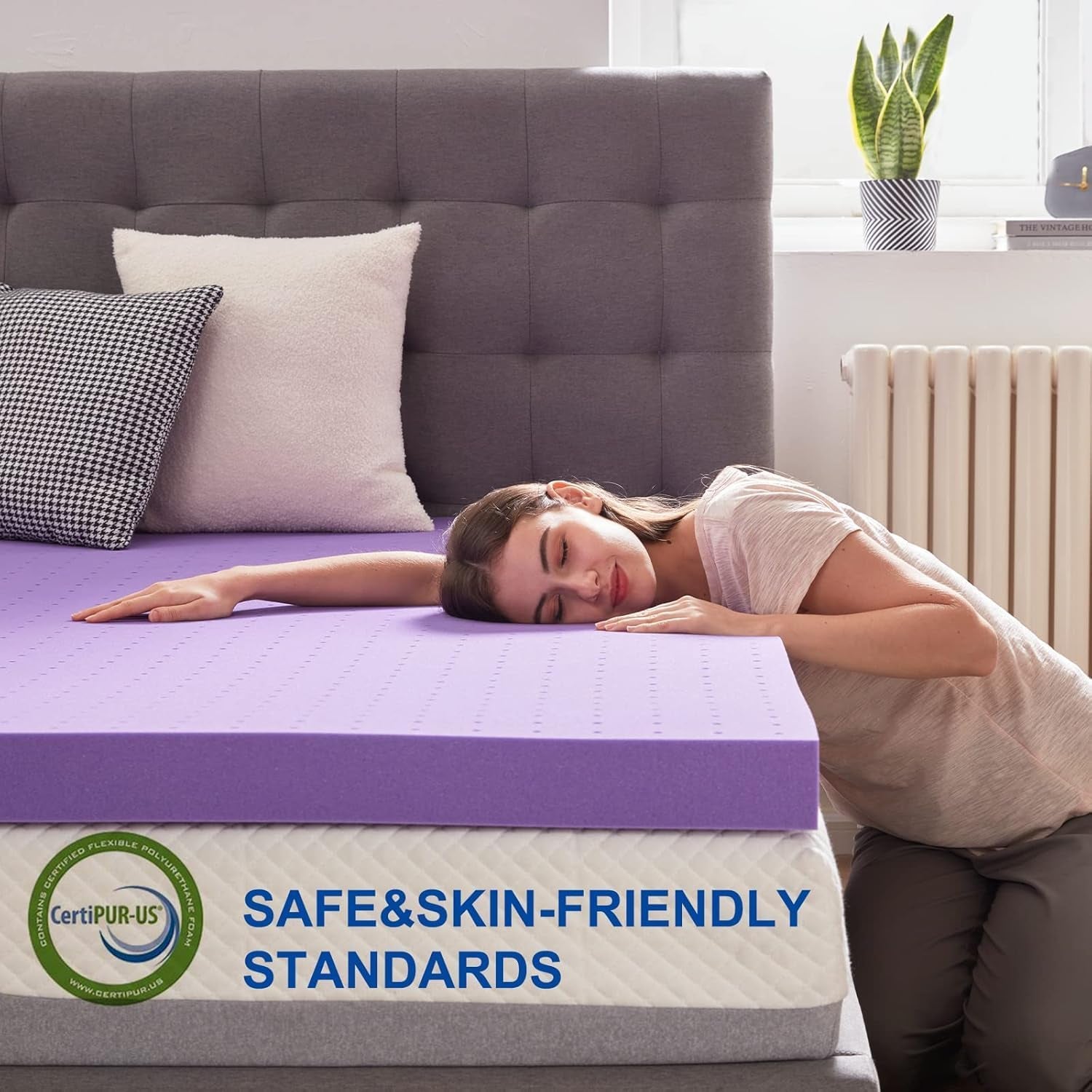 Mattress Topper Twin XL, 2 Inch Gel Memory Foam Mattress Topper College Dorm Ventilated Soft Mattress Pad, Bed Topper, Certipur-Us Certified