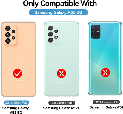 [4+2 Pack] Screen Protector for Samsung Galaxy A53 5G 6.5" 2022 [4 Pack] with [2 Pack] Camera Lens Protector Tempered Glass with [Alignment Frame] Transparent HD Clear Anti-Scratch, 6.5 Inch