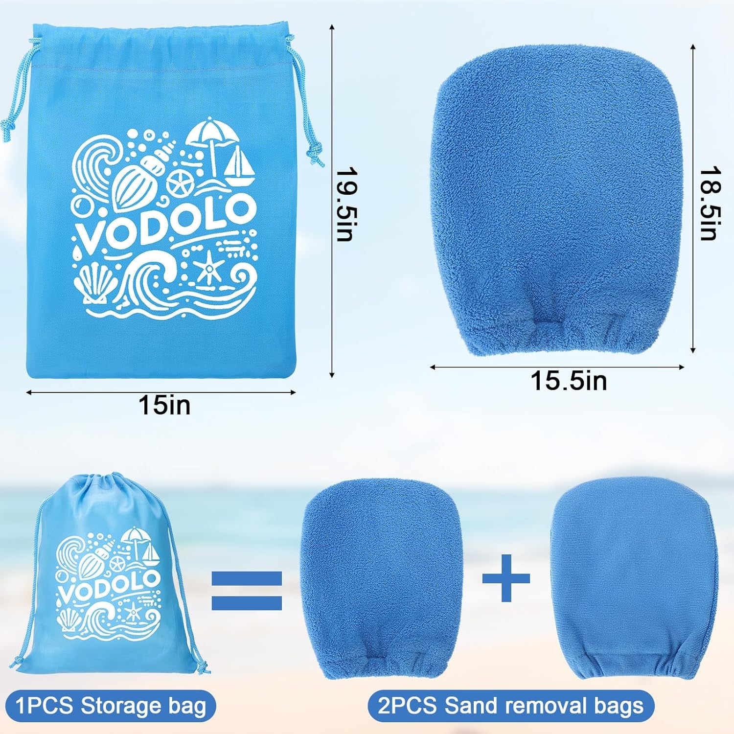 2 in 1 Sand Remover for Beach,2Pcs Sand Wipe off Mitts for Beach,Beach Vacation Essentials for Kids Adults,Beach Day Accessories Must Haves for Women,Summer Family Beach Needs Items Necessities