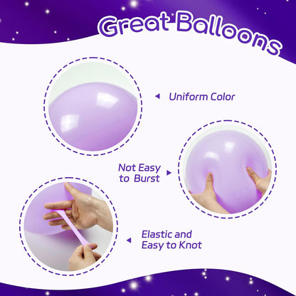 60Pcs Purple and Gold Balloons 12Inch with Dark Purple Metallic Gold Confetti Latex Balloons for Graduation Wedding Baby Shower Birthday Party Decorations