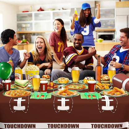2 Pack Football Tablecloth Disposable Tablecloth Plastic Table Cover for Football Themed Games Birthday Party Decoration 54 X 108Inch