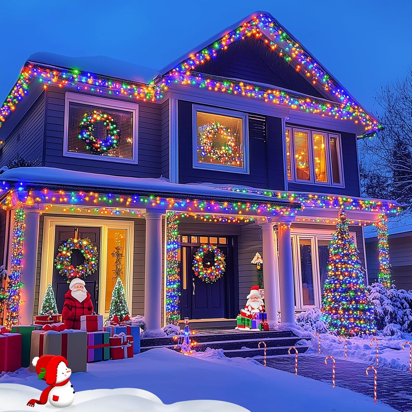 600 LED Solar Christmas Lights Outdoor Waterproof, 206.7 Ft Solar String Lights Outdoor, 8 Modes Tree Light for outside Yard Patio Christmas Decorations